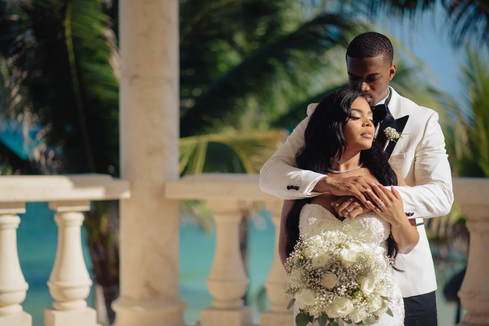 A professionally edited wedding photograph